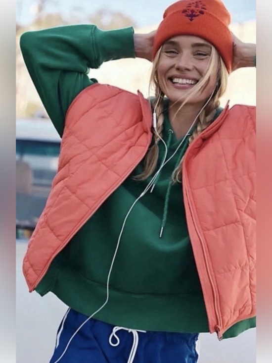 Jackets & Blazers - Free People Movement Quinn Quilted Puffer Vest Deep Sea Coral Size S⭐️NWOT⭐️